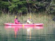 Nikki and Annette kayaking around Taku Harbor